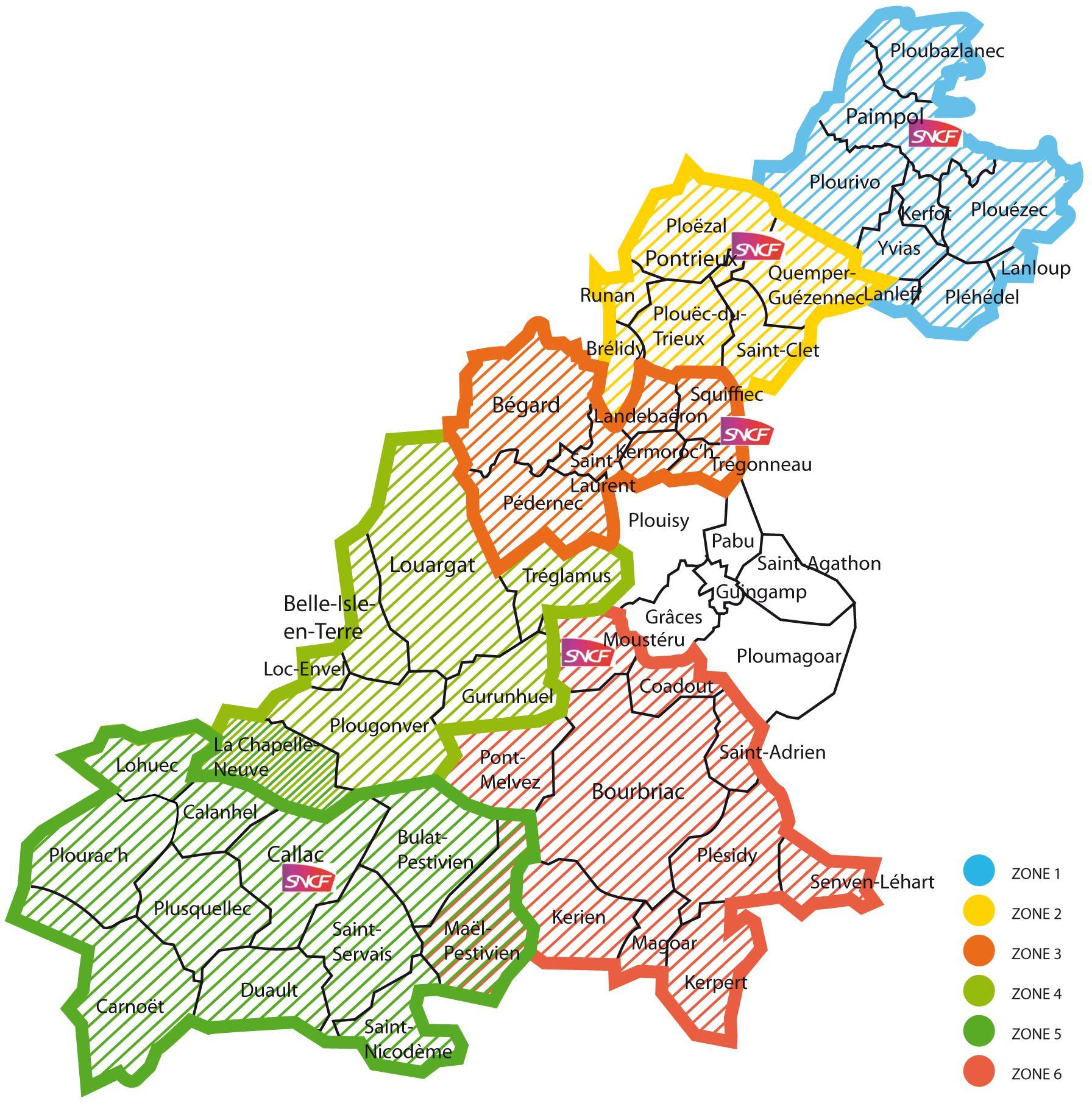 carte Zones TAD